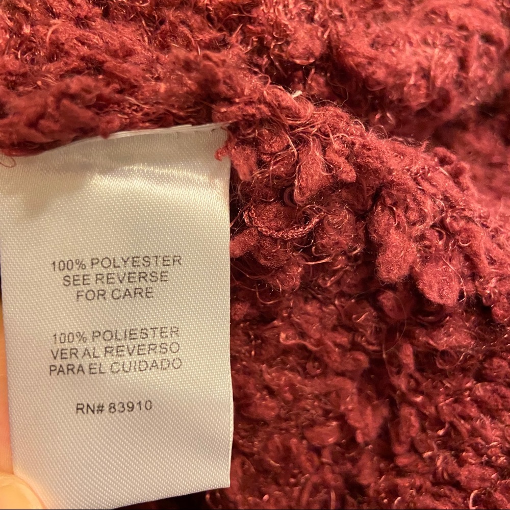 RXB Zinfandel Purple Teddy Boucle V Neck Oversized Cardigan Sweater Small New - Picture 8 of 8